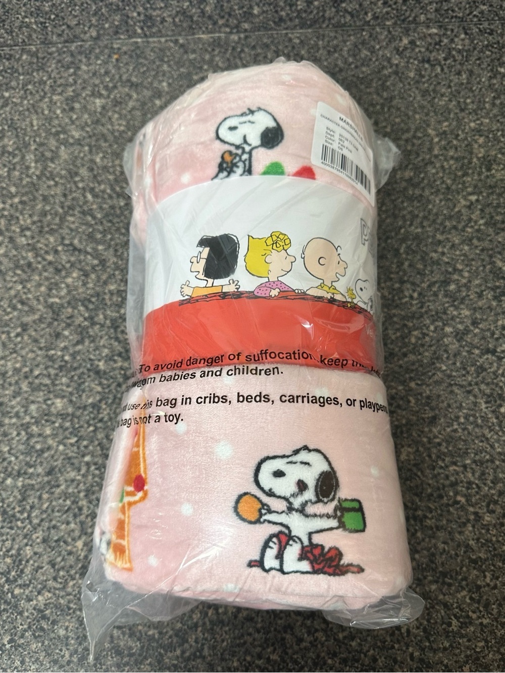 Peanuts Snoopy VelvetLoft Plush Throw Blanket By Berkshire 60"x70" Holiday